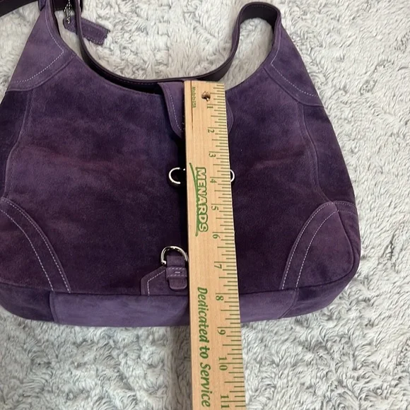 Coach Purple Suede Shoulder Bag - Picture 9 of 10